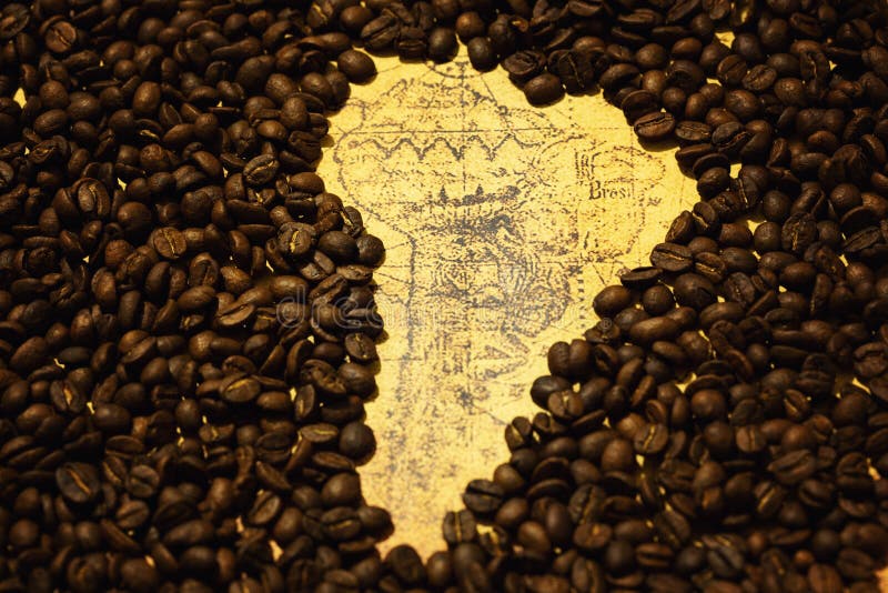 Coffee Beans In Shape Of South America Stock Image Image of columbia