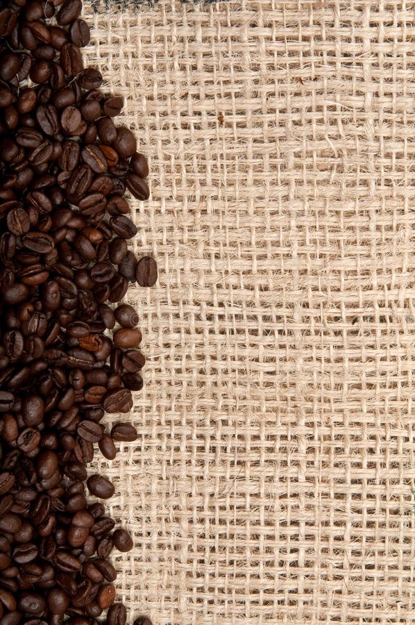 Coffee Beans and background burlap