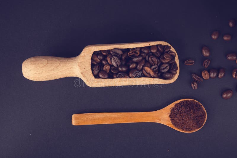 Coffee grounded and beans stock photo. Image of vintage 109843872