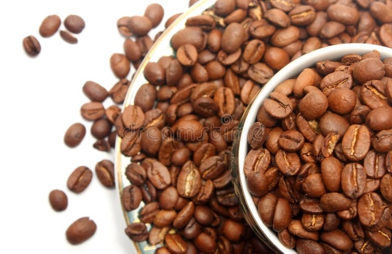 Coffee beans in the cup stock photo. Image of brea, espresso 11530802