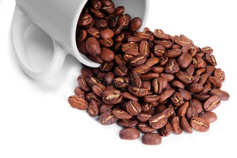 Coffee beans in a cup stock photo. Image of espresso 24346358