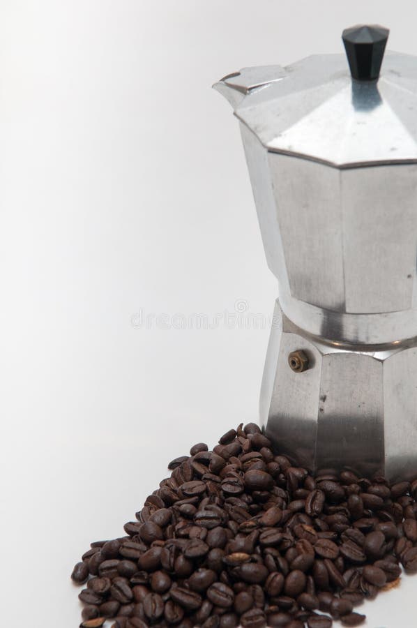 Coffee Beans with Espresso Maker Stock Image Image of copy, space 67948187
