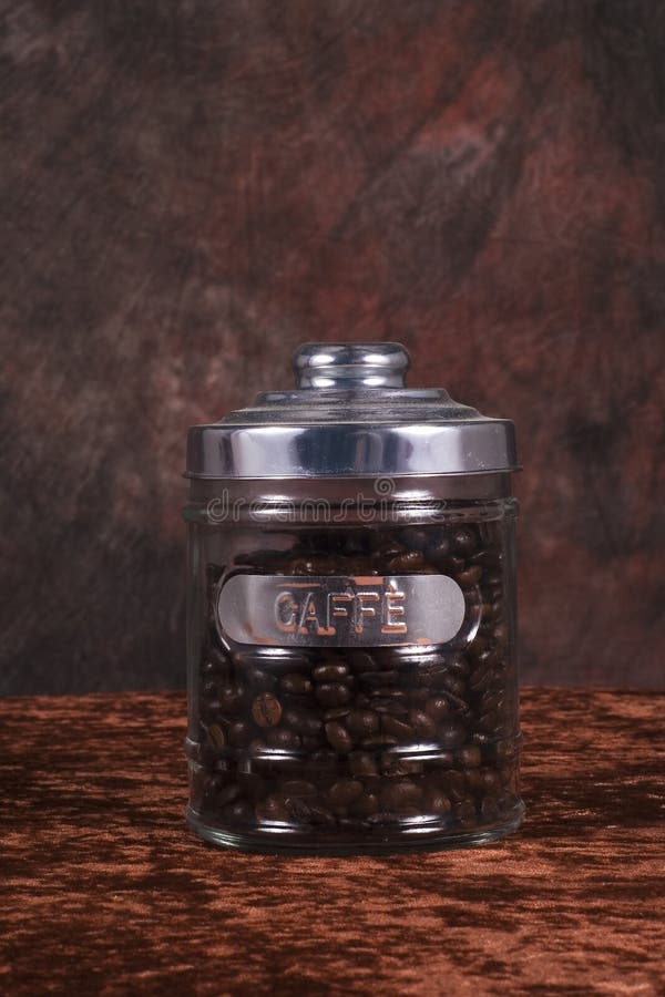Coffee beans in glass jar stock image. Image of details 13277169