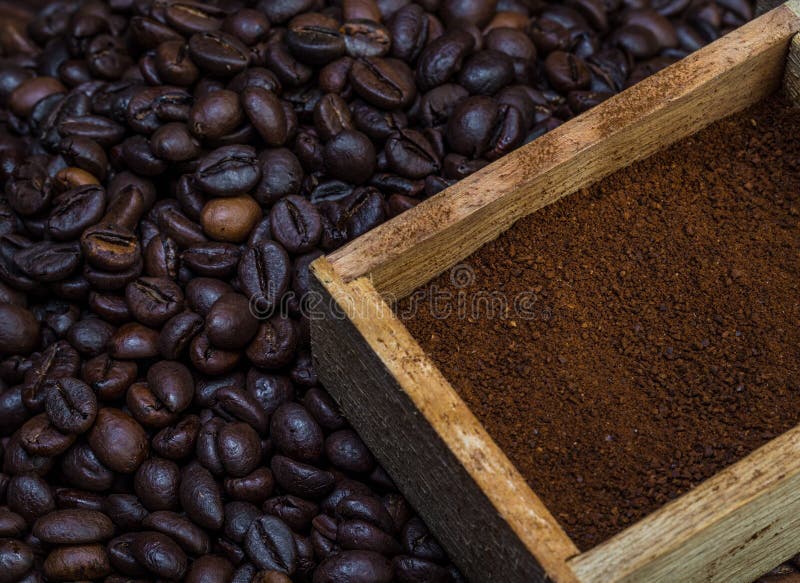 Coffee beans and ground stock photo. Image of crop, taste 38732958