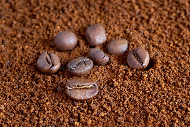 Coffee Beans on Ground Coffee, Making Coffee Stock Photo Image of