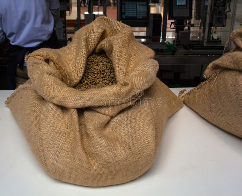 Coffee Beans Inside Jute Bag Stock Photos Free & RoyaltyFree Stock