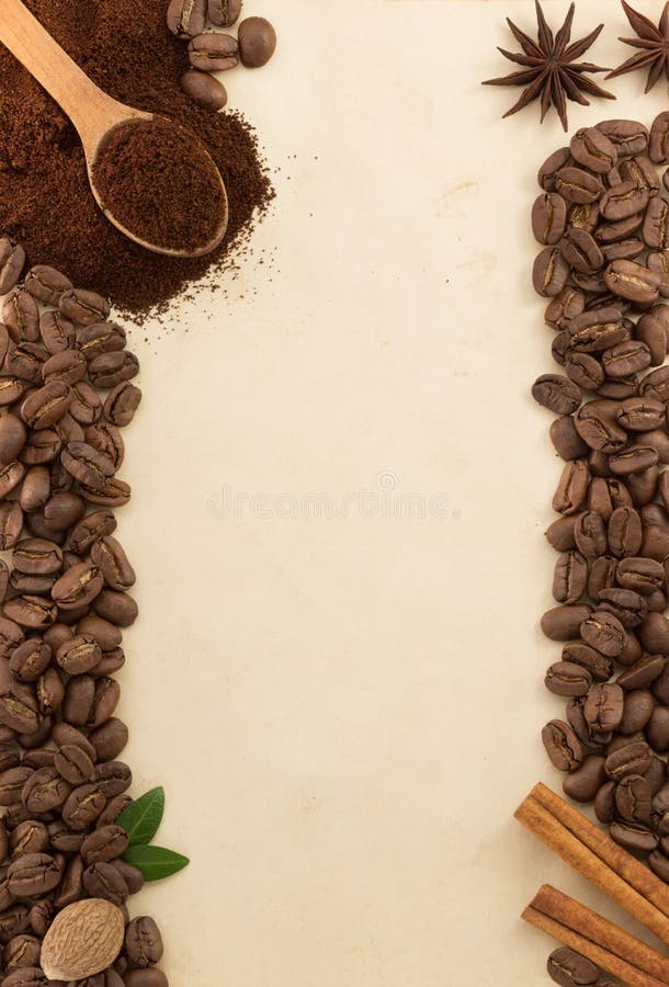 Coffee beans and parchment stock image. Image of anise 40377789