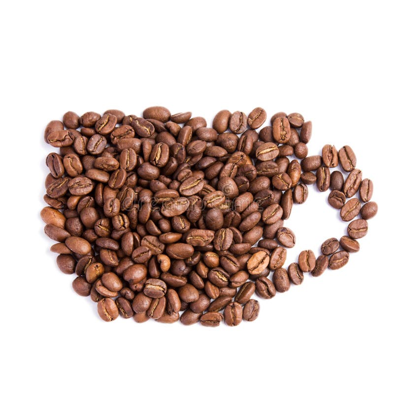 Coffee Beans in a Shape of Coffee Cup Stock Photo Image of brown