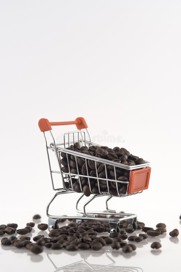 Coffee Beans are in the Shopping Cart Stock Photo Image of life