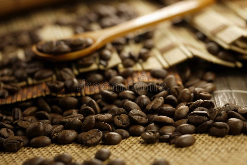 Some coffee beans in the kitchen interior