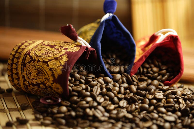 Some coffee beans in the kitchen interior