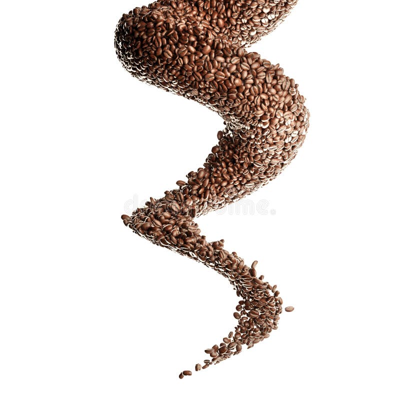 Coffee Beans Tornado Isolated On White Stock Illustration - Illustration Of  Isolated, Beverage: 211733624