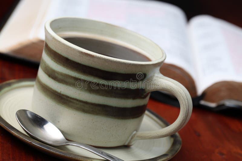 Coffee and the Bible stock image. Image of christian 16187519