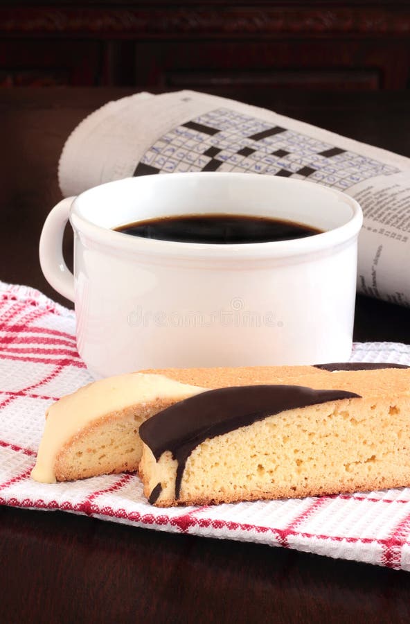 Coffee and biscotti stock photo. Image of cuisine, chocolate 28129454