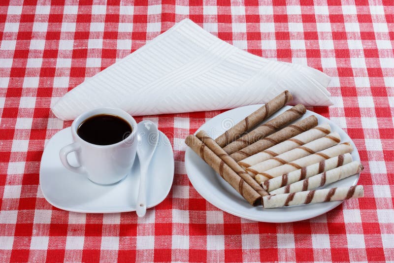 Download Coffee, biscuits tubes stock photo. Image of food, drink ...