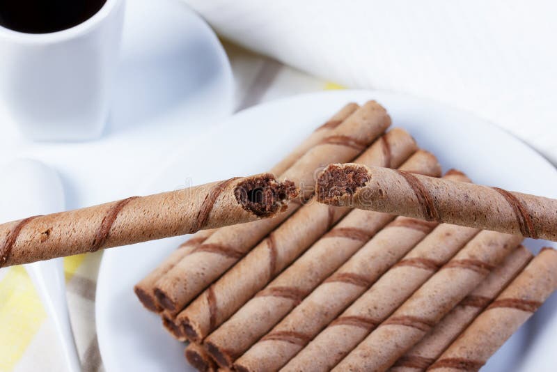 Download Coffee, Biscuits Tubes Stock Photo - Image: 60971562