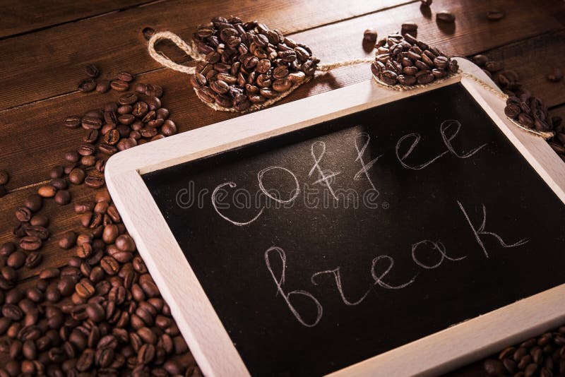 Coffee break board with grains
