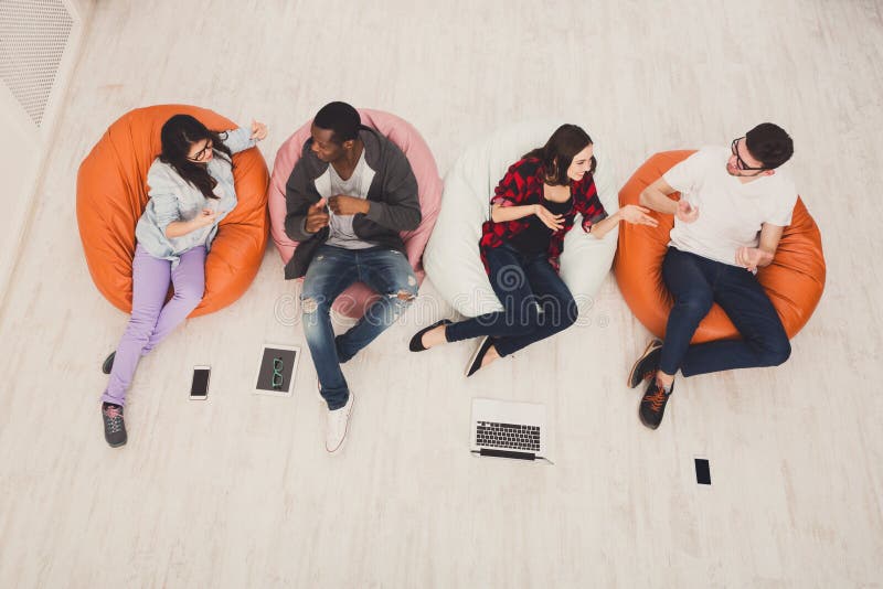 Coffee Break, Group of Students Preparing for Exam Stock Image Image