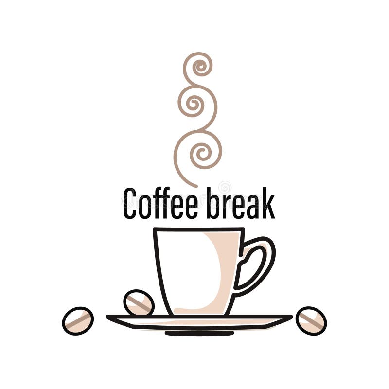 Tea Break. Clock, Tea Time Icon, Emblem. Green Tea. Cup, Green Fresh