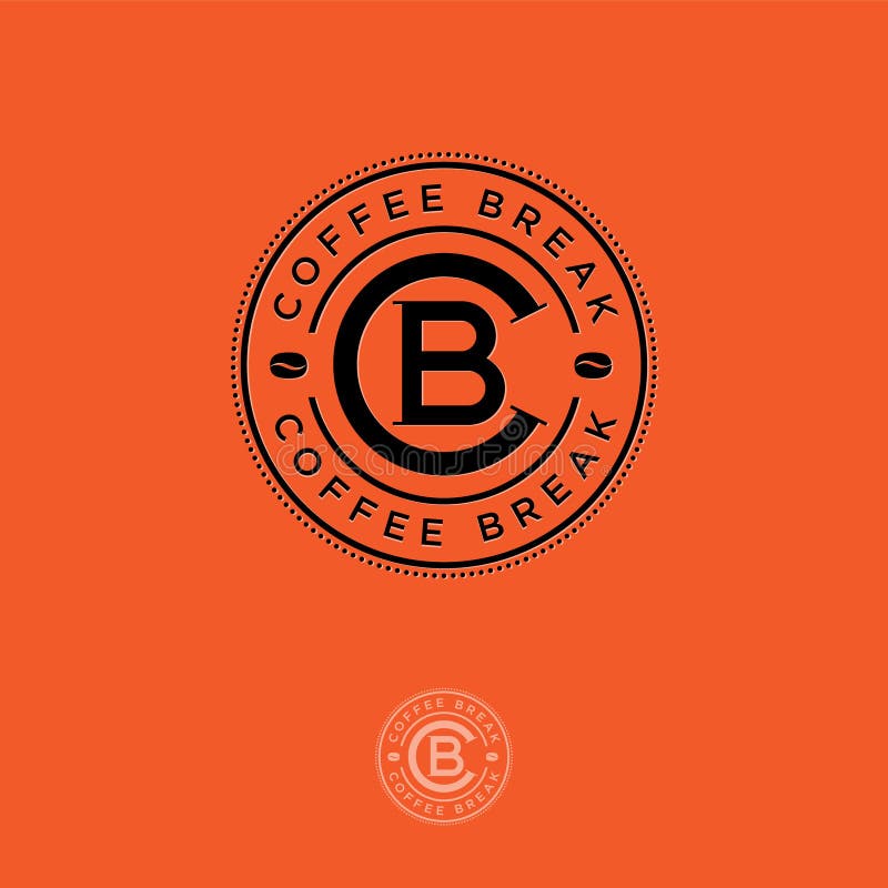 Coffee Break Logo. C and B Letters in the Circle on an Orange