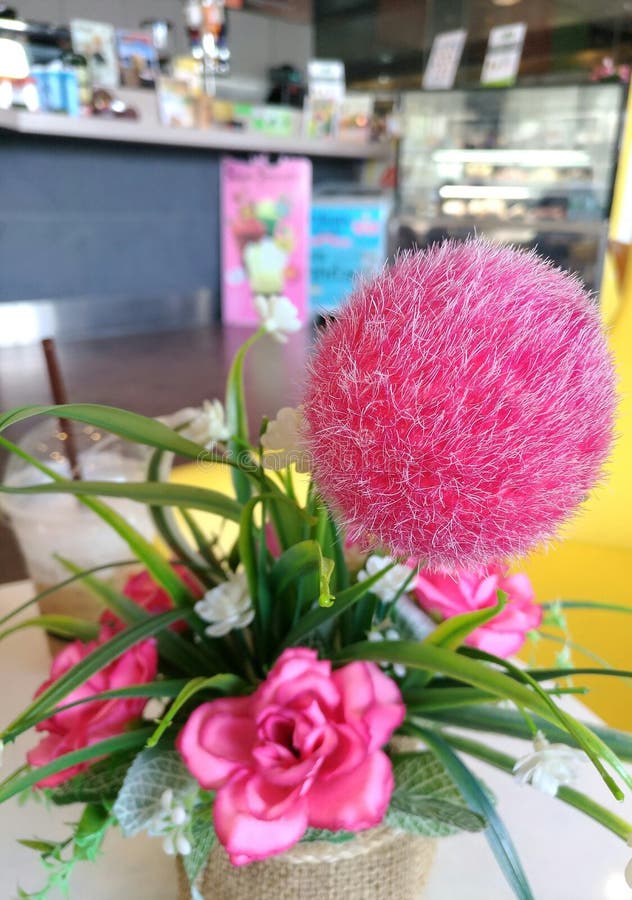 Coffee Break and Pink Flower at Coffee Shop Stock Photo Image of table, background 79163726