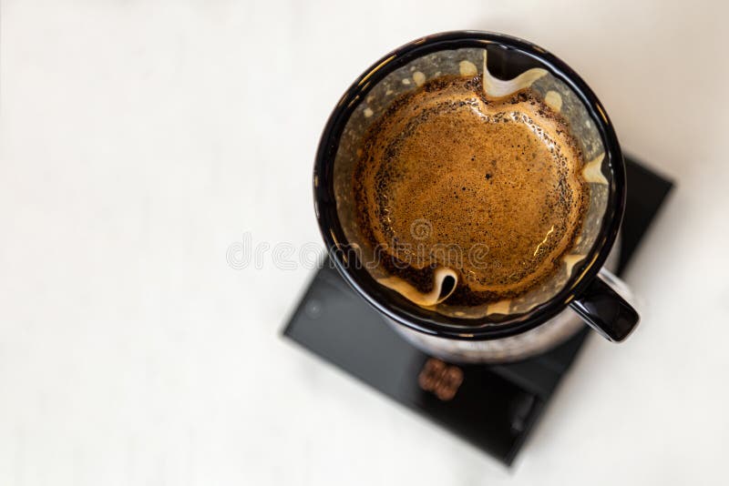 Coffee Brewed by the Pouring Method. Alternative Ways of Brewing Coffee Stock Photo Image of