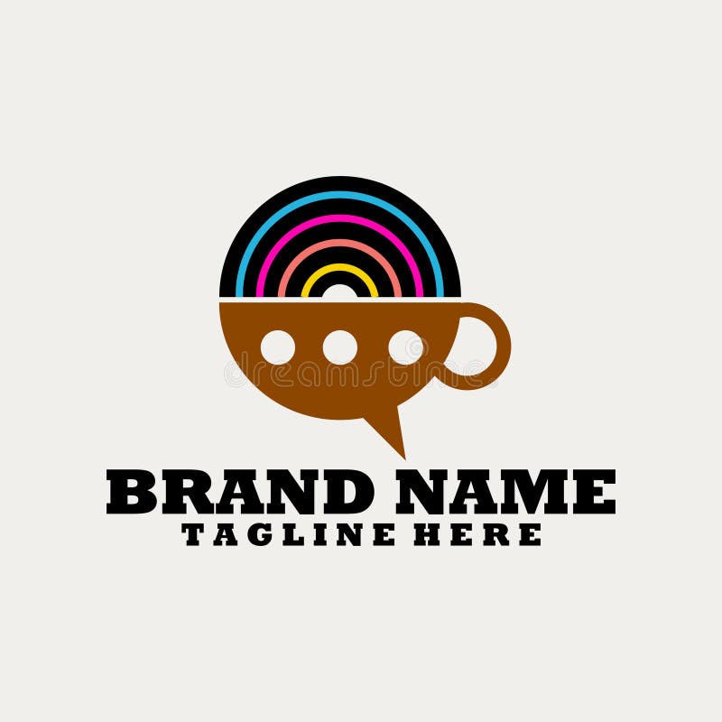 Coffee Bubble Speech Vinly Entertaiment Logo Design Vector Stock Vector Coffee Bubble Speech Vinly Entertaiment Logo Design Vector Stock Vector