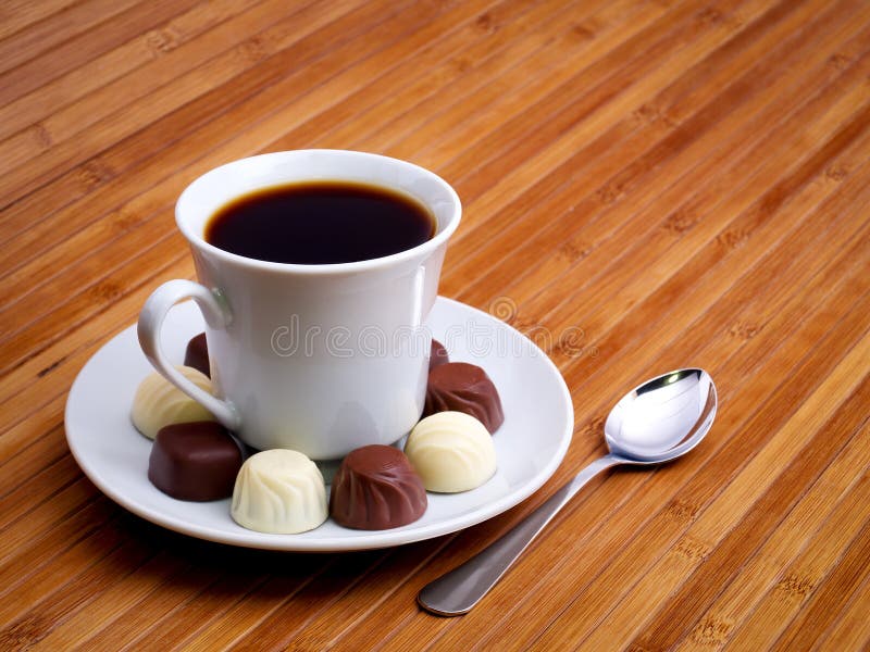 Coffee and candy stock image. Image of confectionery 30508759