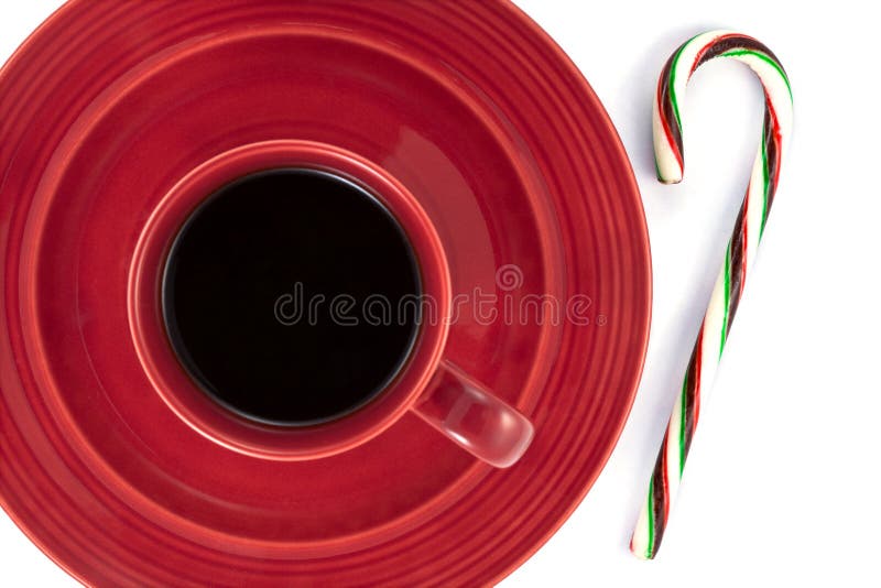 Coffee and Candy Cane stock image. Image of saucer, ceramic 4905865