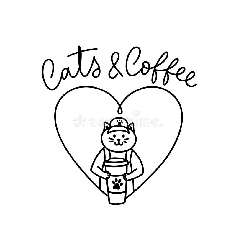 https://thumbs.dreamstime.com/b/coffee-cats-concept-cute-cat-holding-cup-heart-lettering-vector-illustration-one-line-art-barista-hand-logo-271040176.jpg