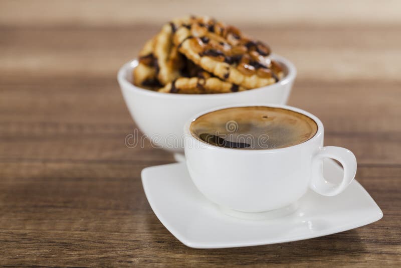 Coffee and chocolate chips cookies