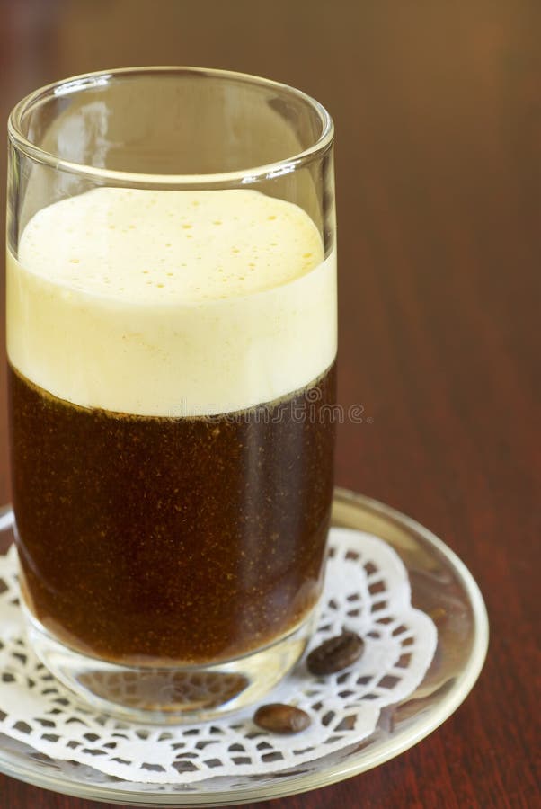 Coffee Cocktail with Whipped Cream Stock Photo Image of plate, sugar