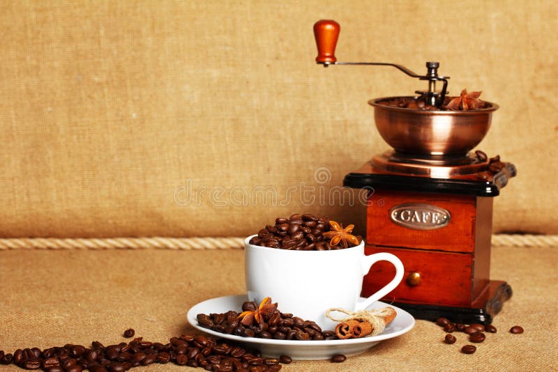 Coffee and coffee grinder