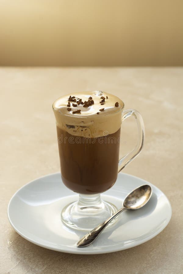 Coffee Cold Drink with Vanilla Ice Cream and Espresso. Deliciouse