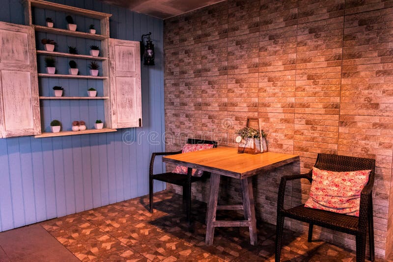 Coffee Corner and Warm Light in the Coffee Shop Stock Image Image of