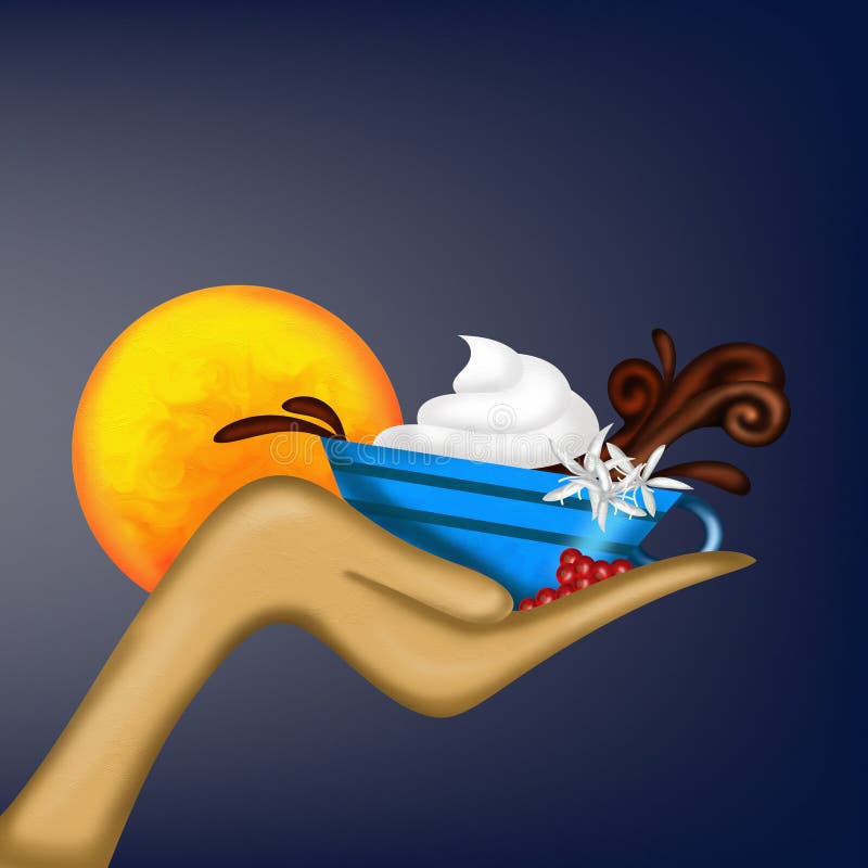 Coffee with cream stock illustration. Illustration of drawing 30368488