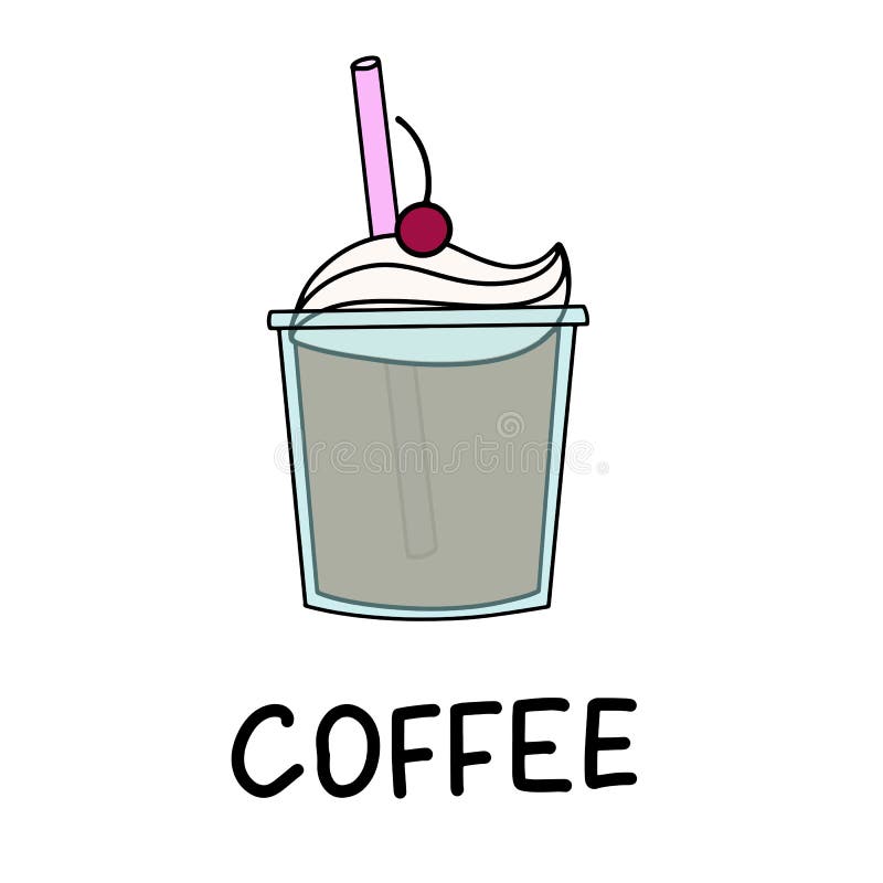 Coffee with Cream Vector Illustration Stock Vector Illustration of doodle, flavor 175832764