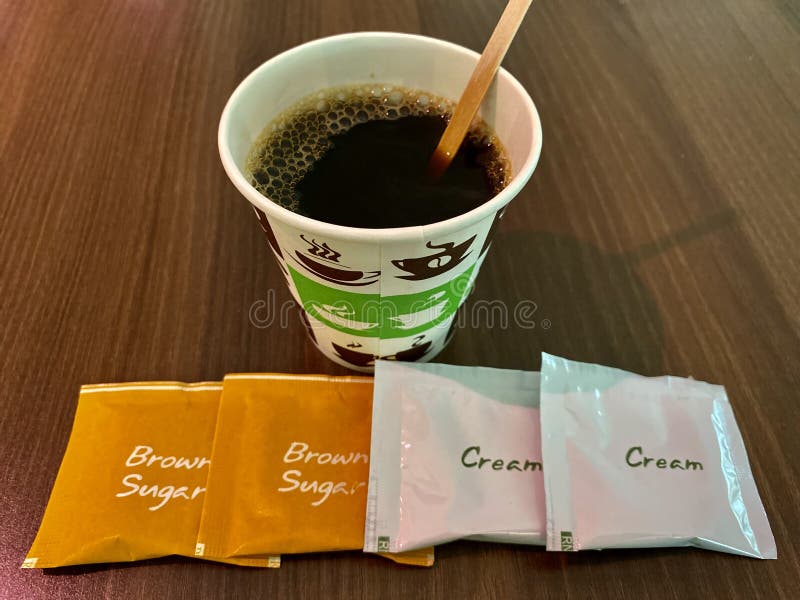 Coffee Cream Sugar in the Table Stock Image Image of breakfast, brand