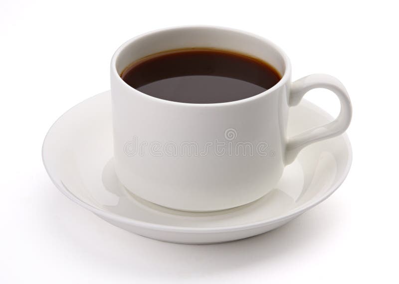 Café taza en blanco.