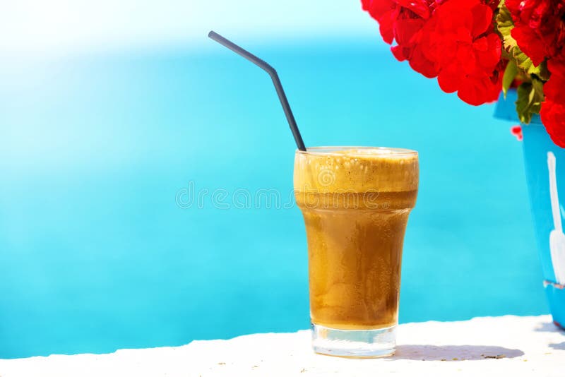 Coffee cup at the beach stock image. Image of beauty 41476979
