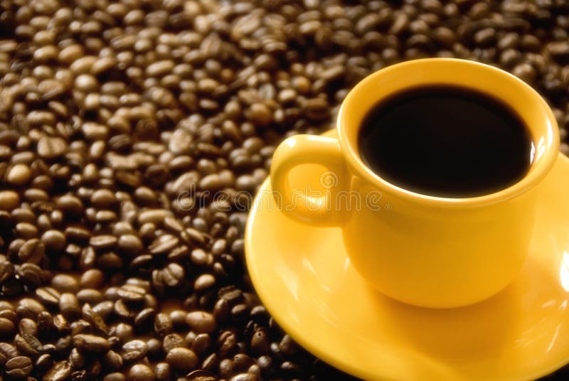 Coffee cup with beans