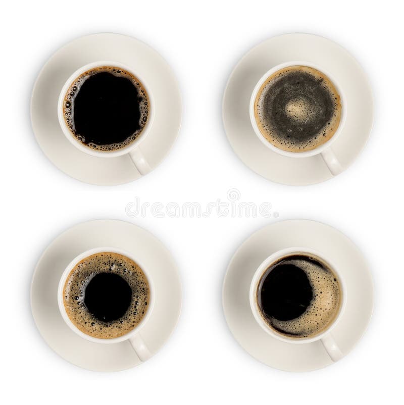 Coffee Cup. Black Coffee Cup. Coffee Cup Assortment Top View Collection
