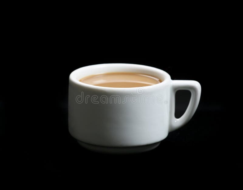 Coffee Cup On Black Background Stock Image Image of flavor