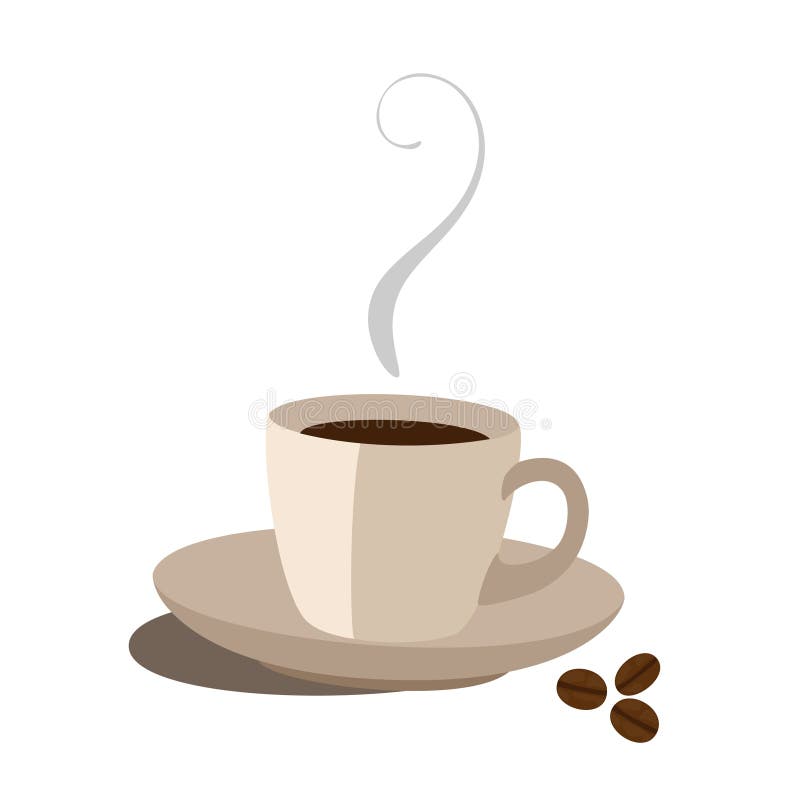 Coffee cup and coffee beans vector illustration