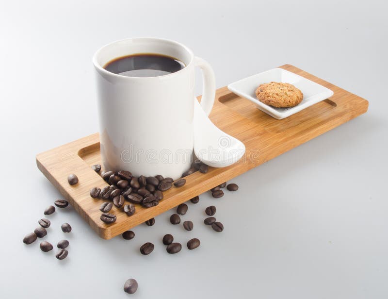 Coffee Or Cup Of Coffee And Cookie On Background. Stock Photo Image