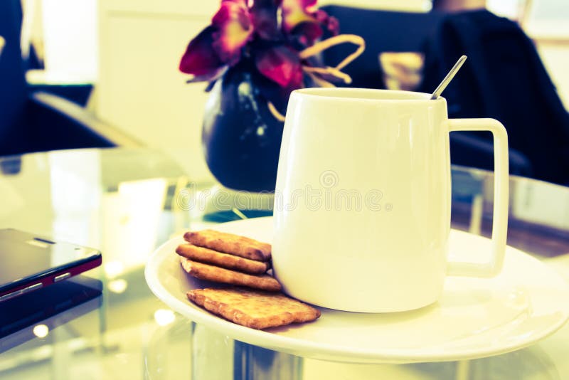 Coffee cup in coffee shop stock image. Image of cappuccino 63003129