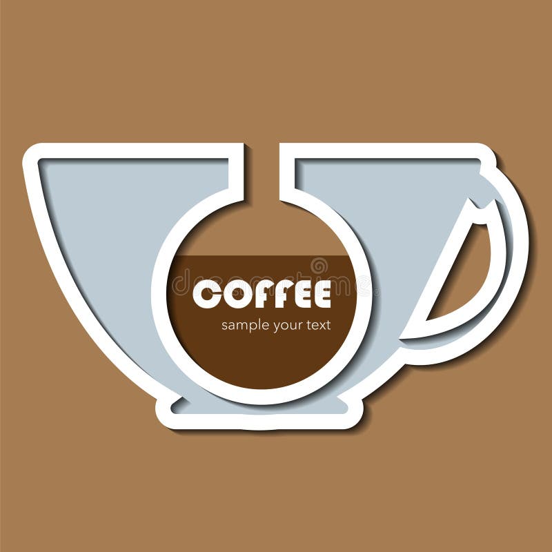 Coffee cup creative sticker or label stock illustration