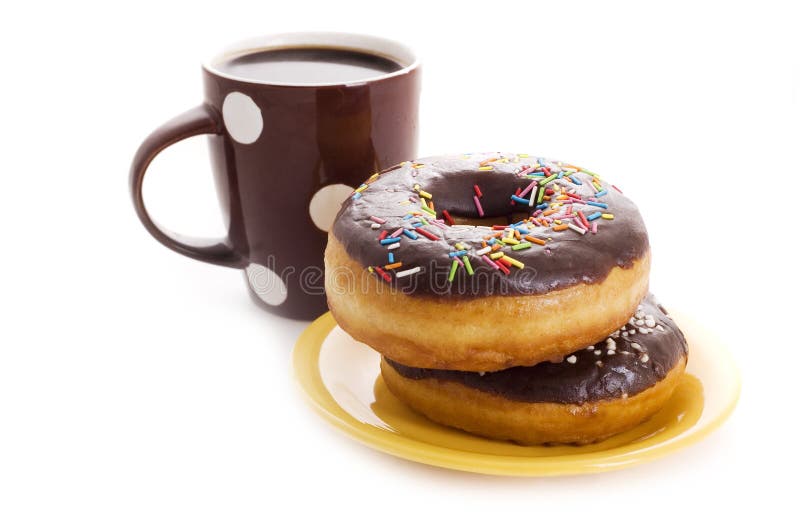 Coffee cup and donut