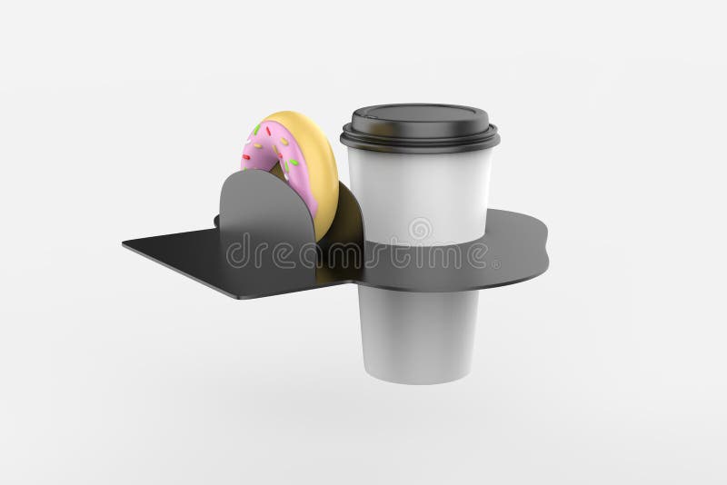 Coffee Cup with Donut stock illustration. Illustration of cafe 208810910