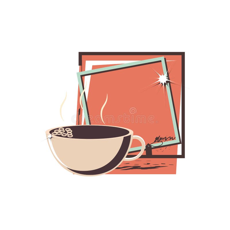 Coffee cup elegant frame stock vector. Illustration of restaurant